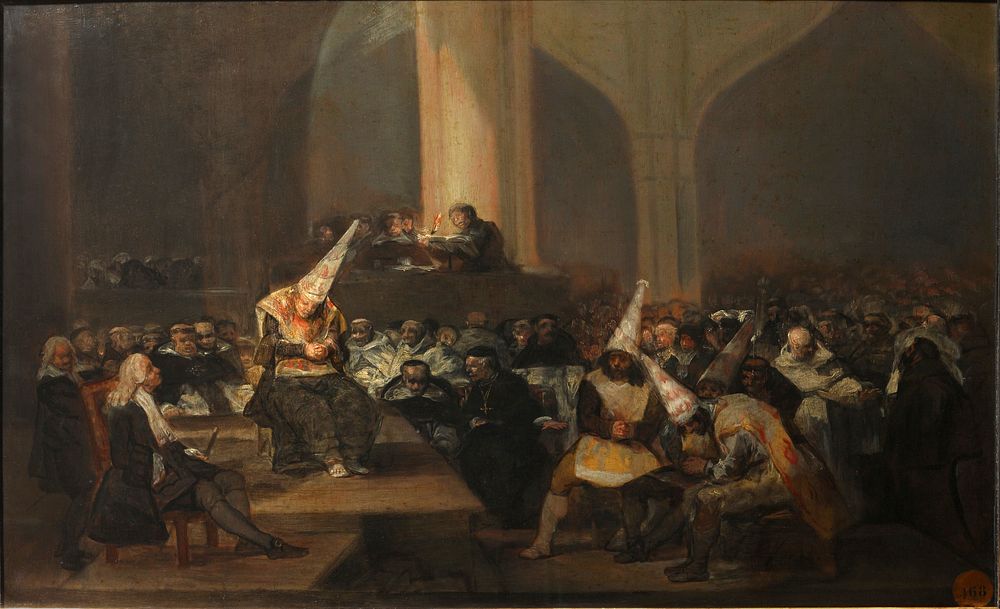 Painting by Francisco Goya depicting an auto de fé, an act of public penance carried out between the 15th and 19th centuries…