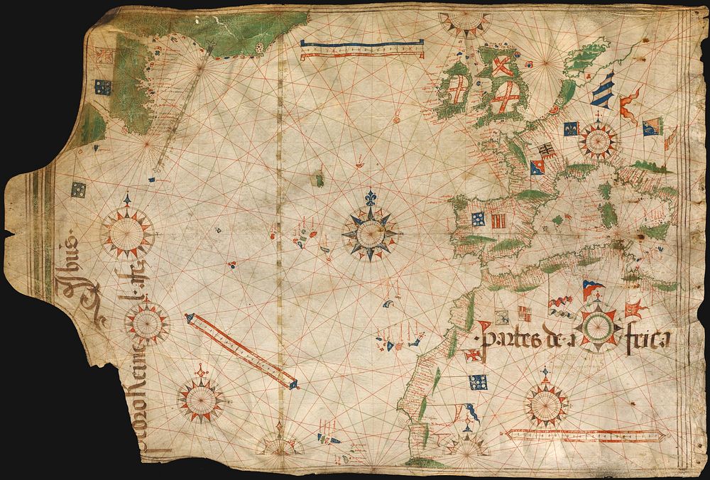 Portuguese nautical chart by Pedro Reinel, c. 1504.