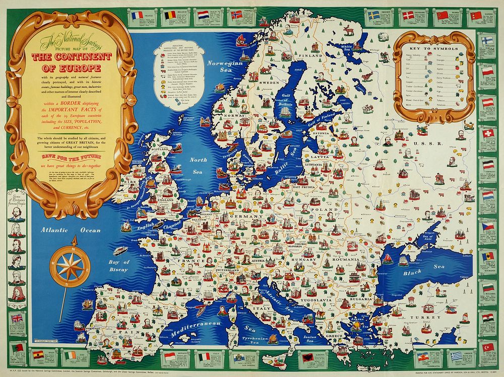 Description: 'The National Savings Picture Map of the Continent of Europe.'Date: 1946Our catalogue Reference: NSC 5/198