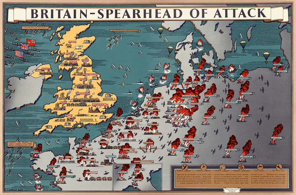 "Blake Britain Spearhead of Attack" Poster of the Office of War Information.