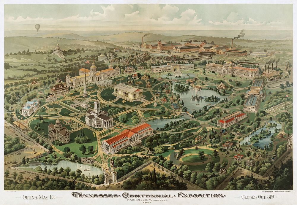 Bird's-eye view of the Exposition's grounds.