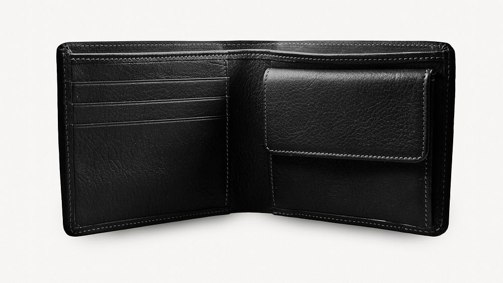 Black leather wallet, isolated apparel | Premium PSD - rawpixel