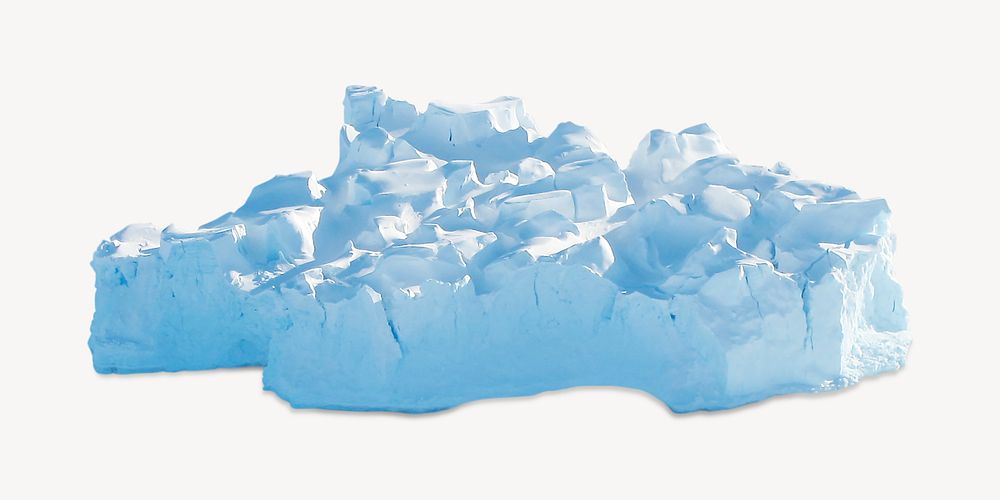 Frozen iceberg collage element psd