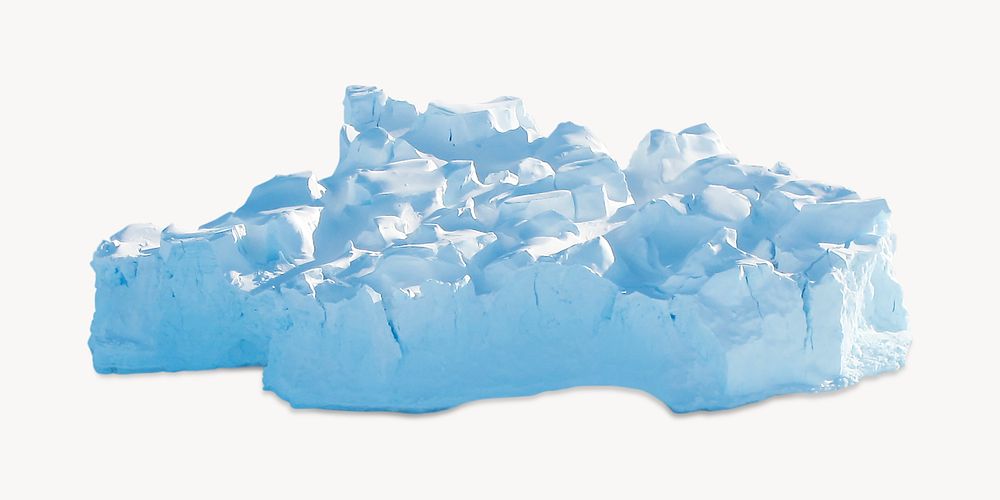 Frozen iceberg on white background