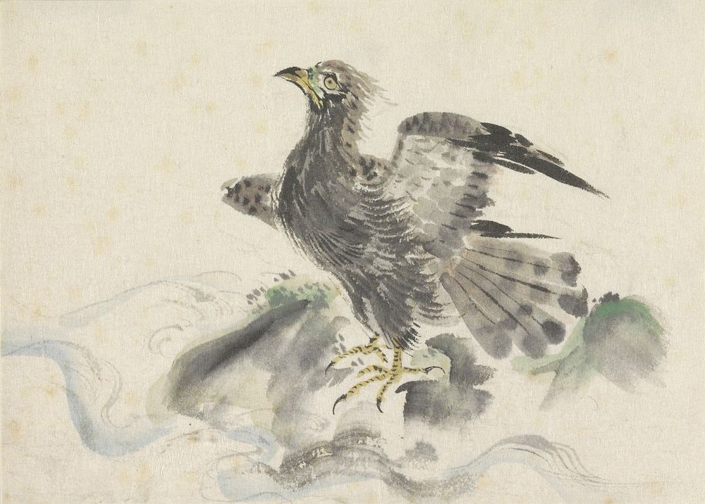 Roofvogel op rots, Utagawa Kuniyoshi (attributed to) (1808&ndash;1861) print in high resolution by Utagawa Kuniyoshi.…