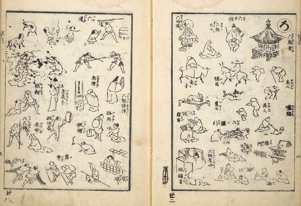 The Quick Pictorial Dictionary (part I, 1817 and II, 1819) by Katsushika Hokusai (1760&ndash;1849). Original from The MET…