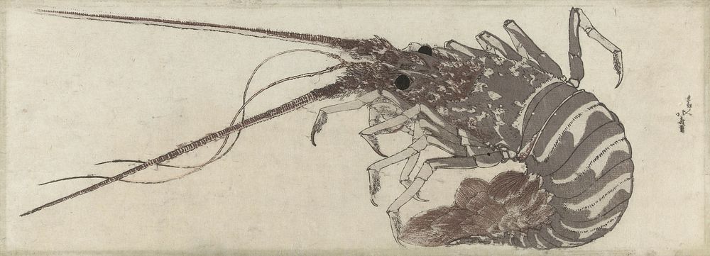 Hokusai's Large Lobster. Original public domain image from the Rijksmuseum.