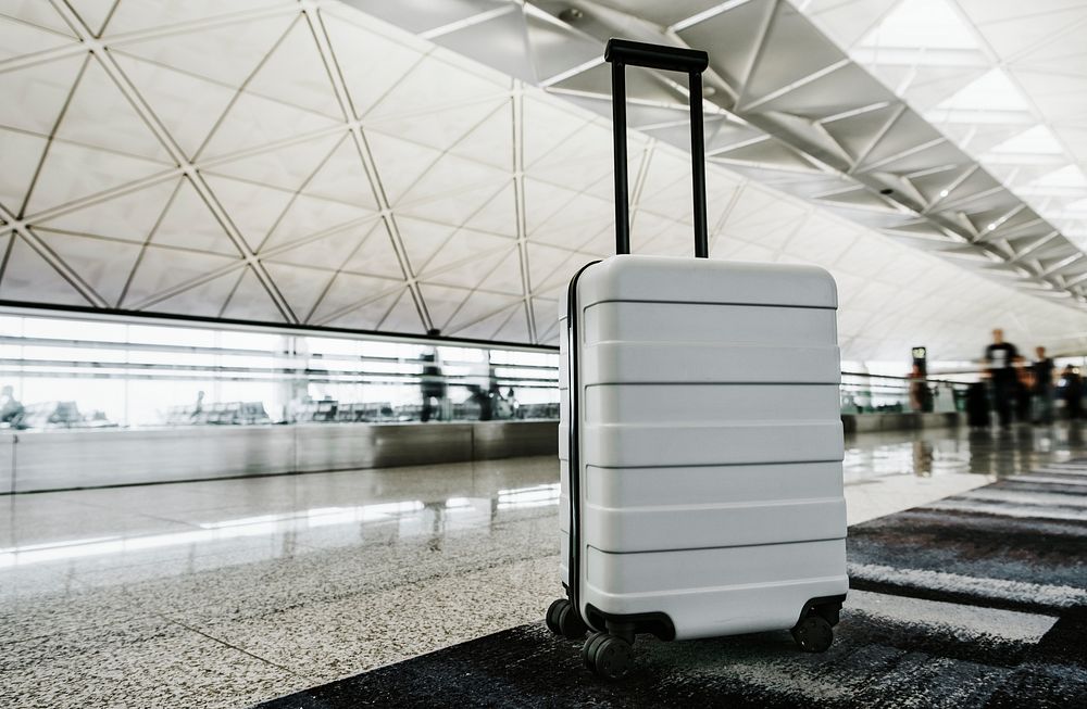 White luggage at the airport