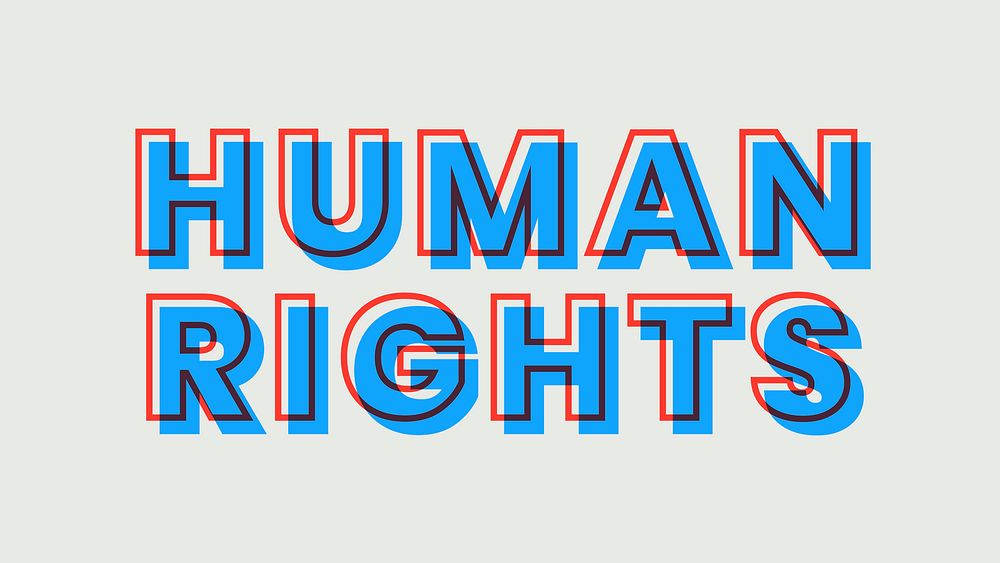 Human rights multiply typeface blue typography