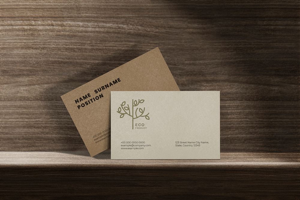 Business card mockup psd sustainability eco industry  