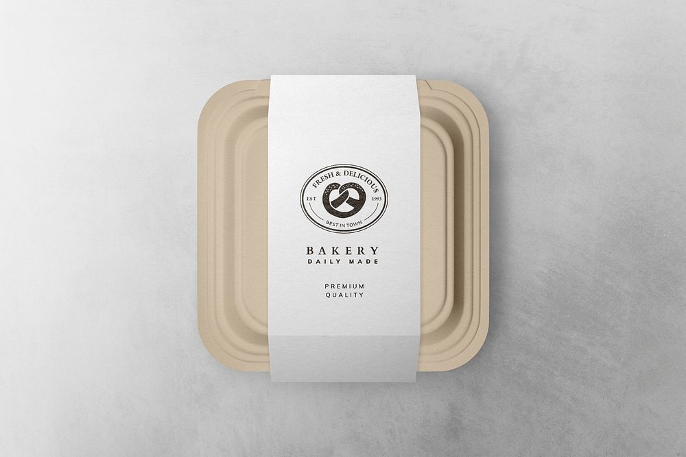 Bakery box mockup, simple paper packaging psd