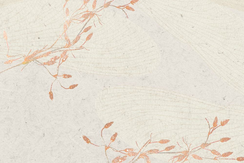 Glitter leaf background, vintage paper texture