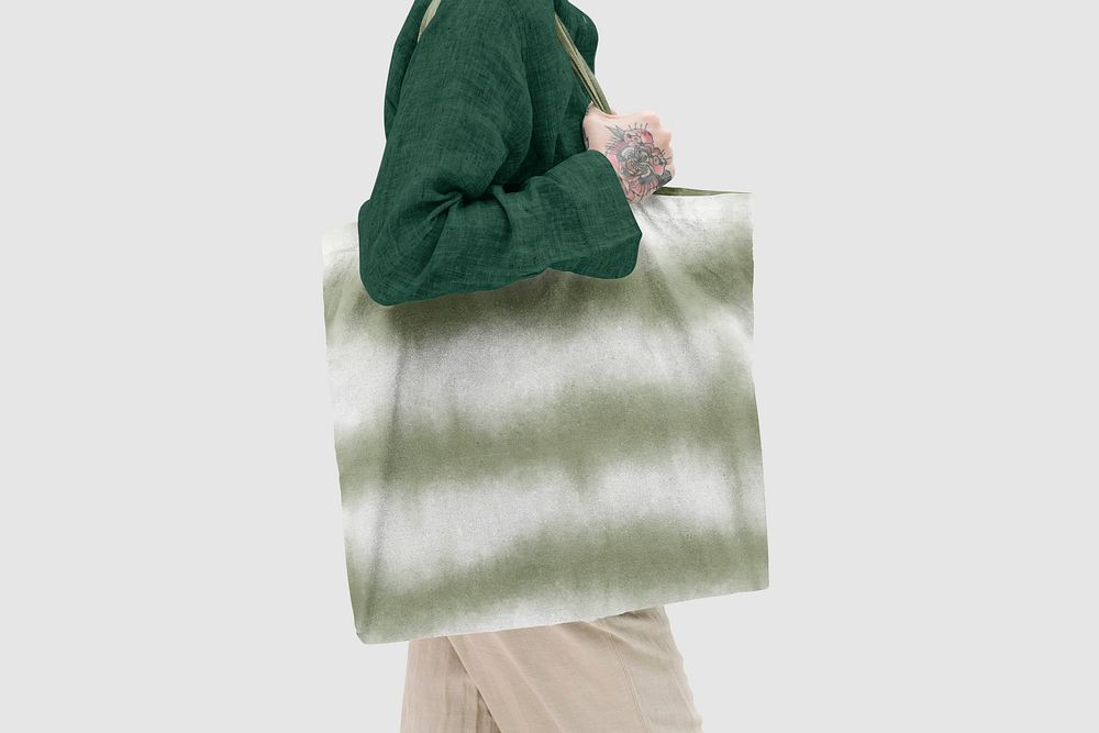 Aesthetic tote bag mockup, editable apparel design psd
