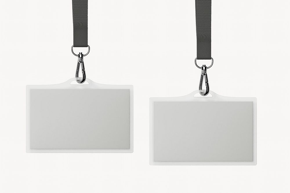 Two staff cards, gray 3D design