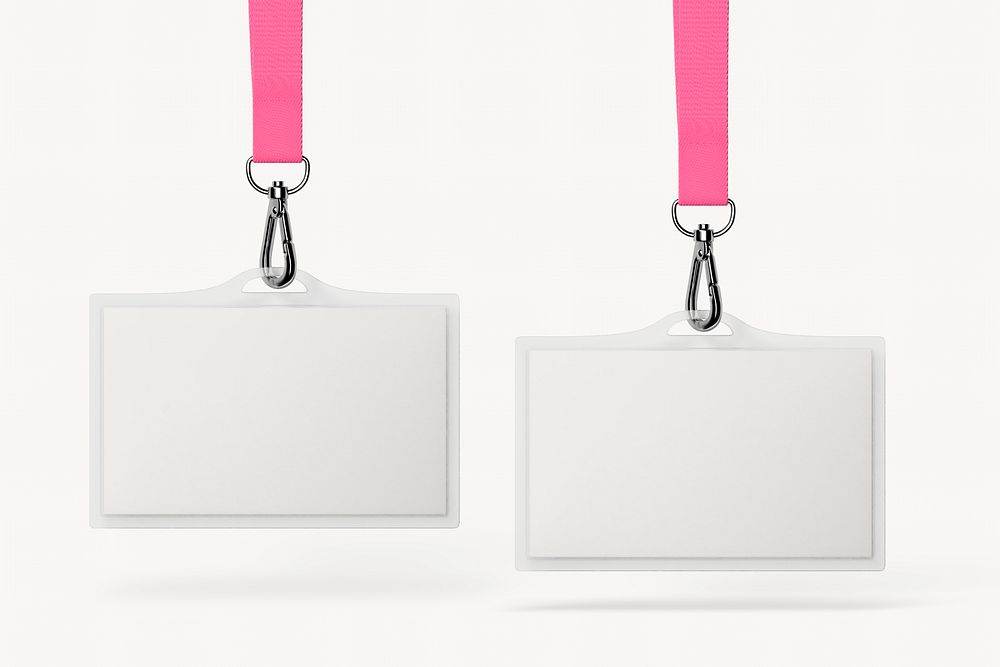 Staff cards, pink 3D rendering design