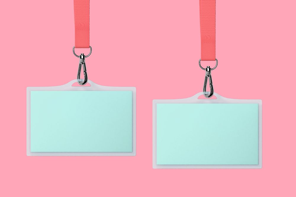 Staff cards, pink 3D rendering design