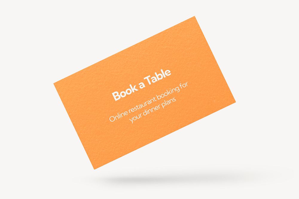 Business card mockup, orange 3D rendering design psd
