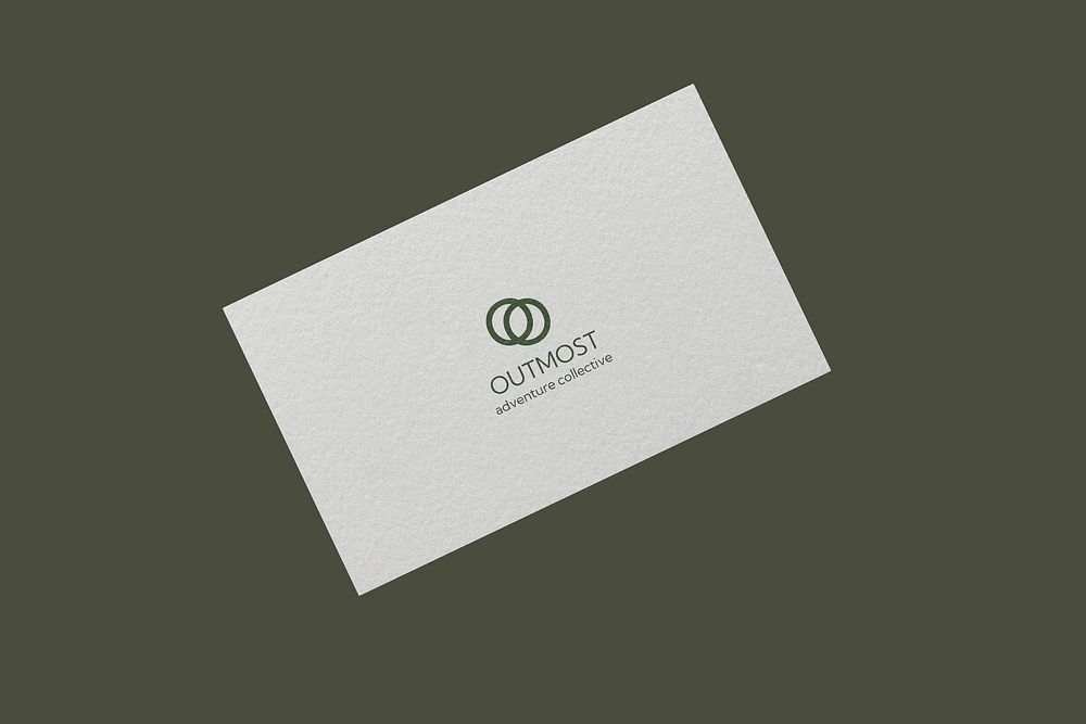 Business card mockup, green 3D design psd