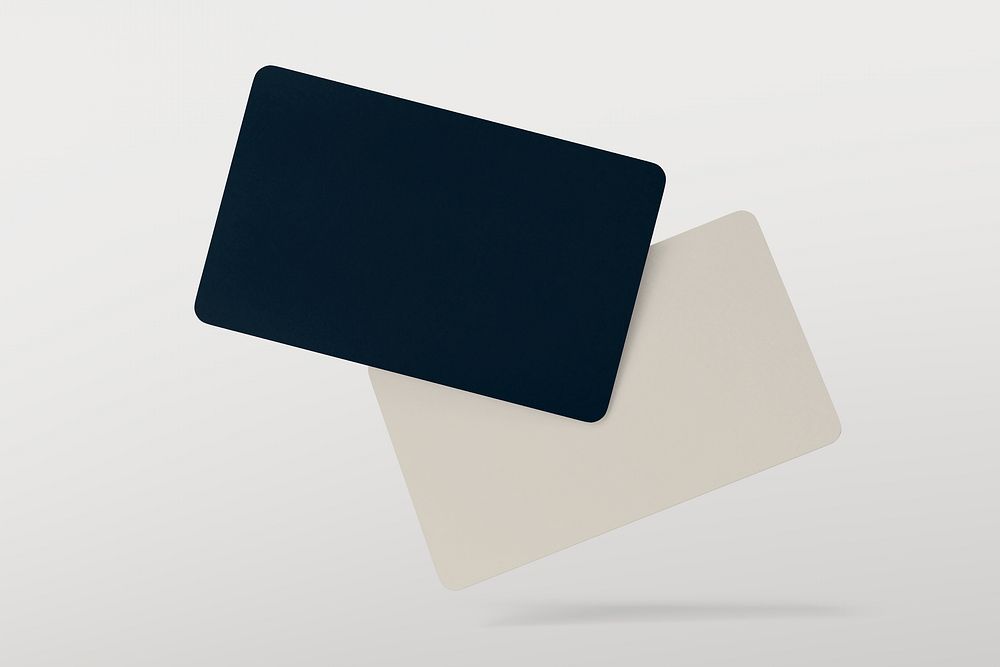 Two credit cards, black 3D design