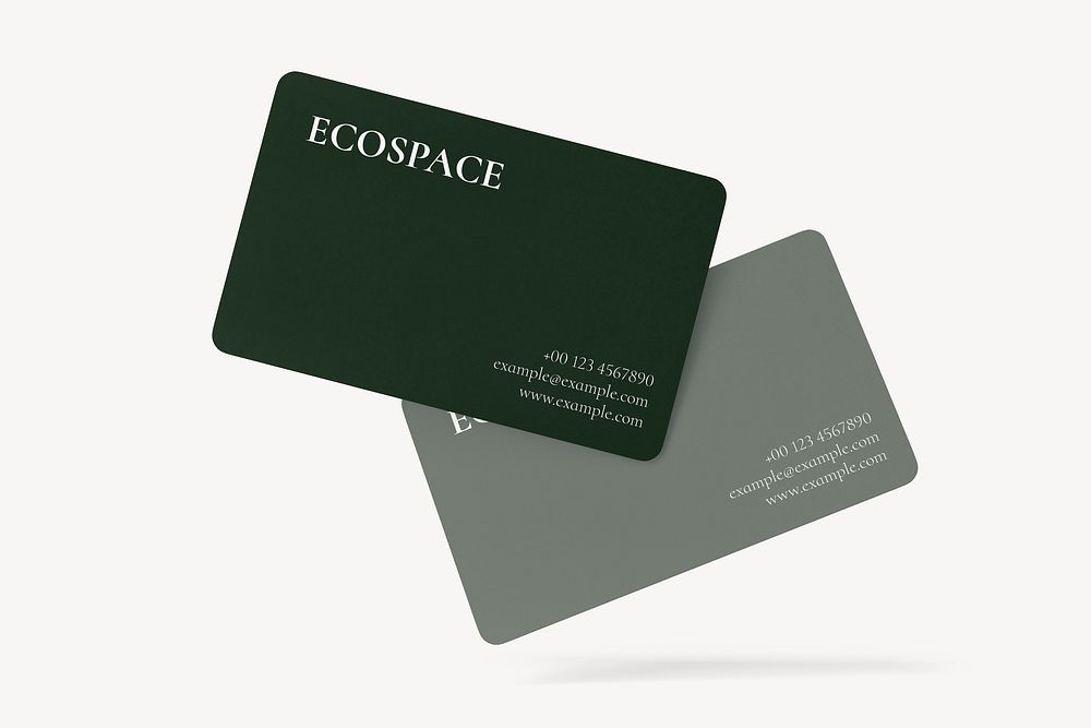 Two credit cards mockup, black 3D design psd