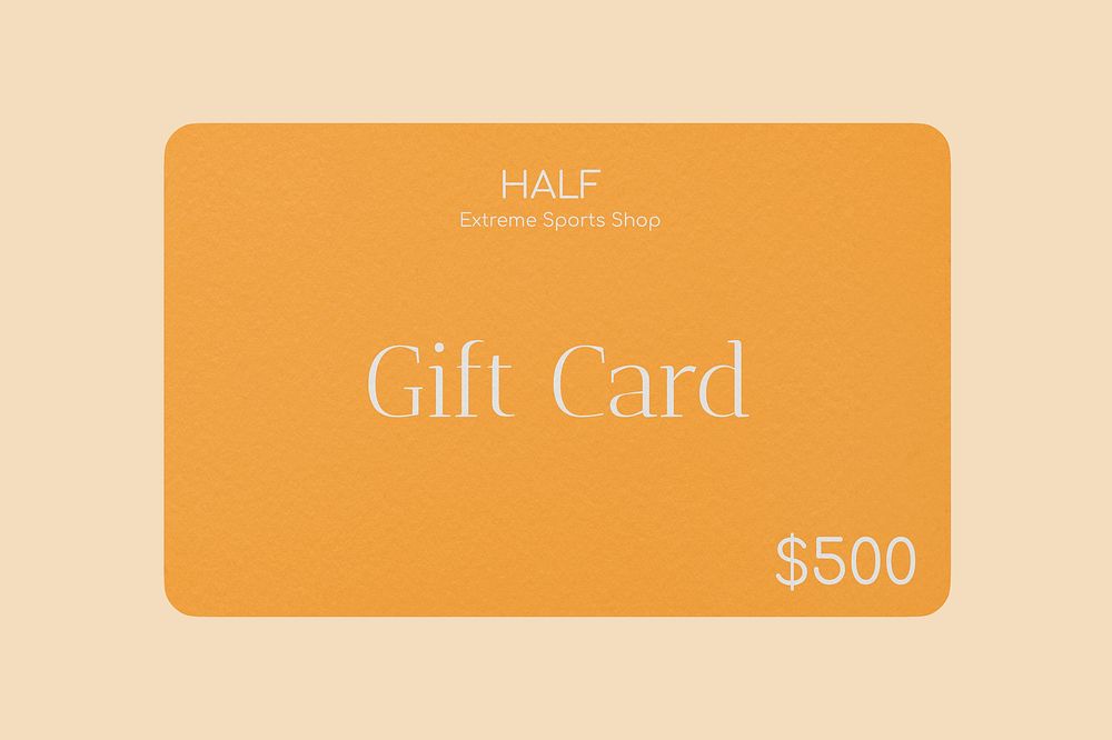 Gift card mockup, yellow 3D design psd