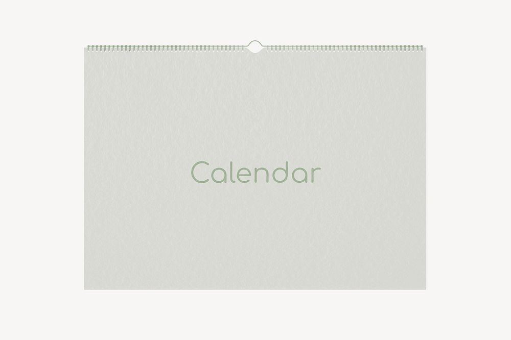 Wall calendar mockup, gray 3D design psd