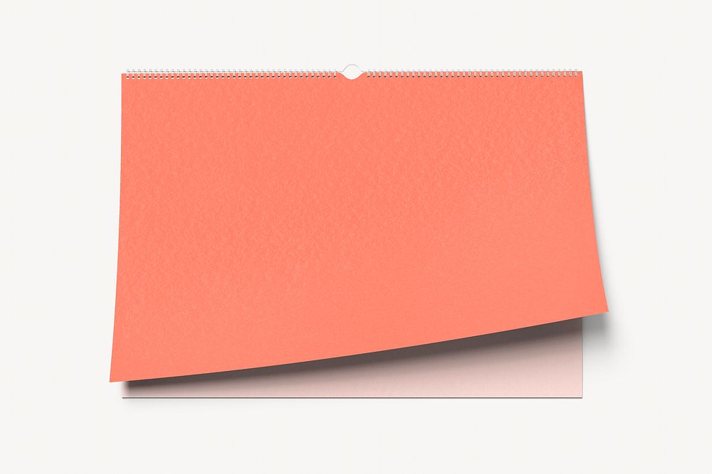 Wall calendar, orange 3D rendering design
