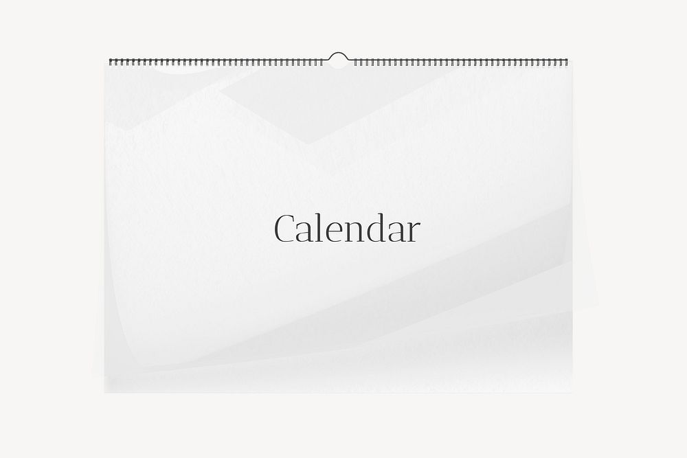 Wall calendar mockup, white 3D rendering design psd