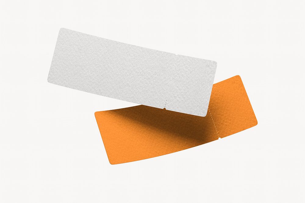 Museum ticket, orange 3D rendering design