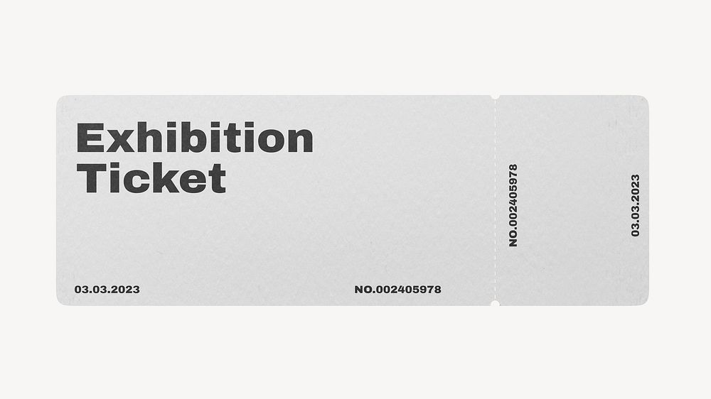 Exhibition ticket mockup, 3D rendering design psd