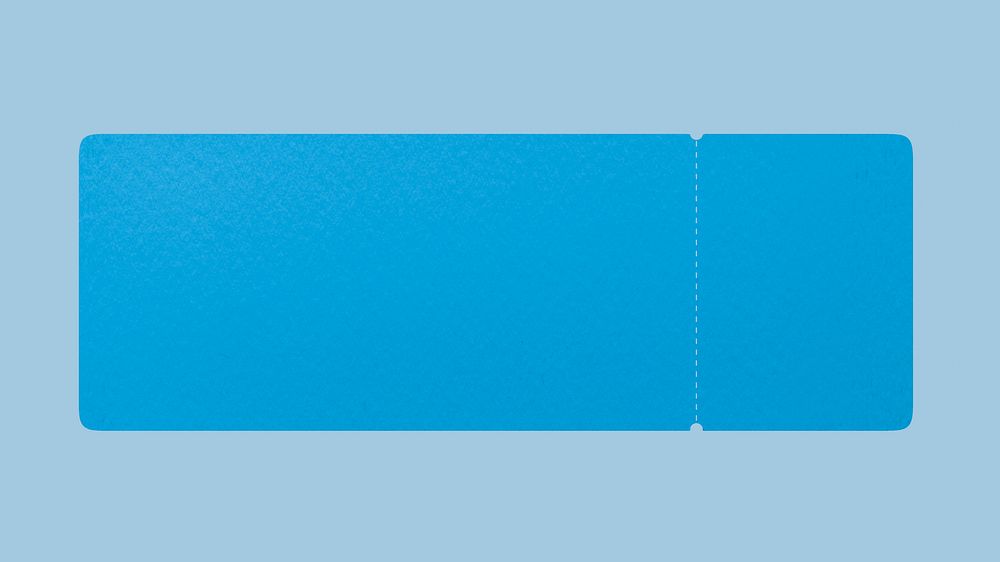 Blank ticket, blue 3D rendering design