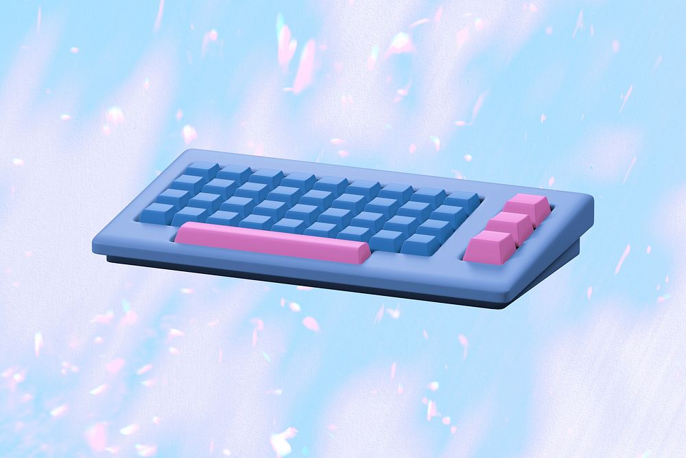 3D rendering keyboard, device collage element