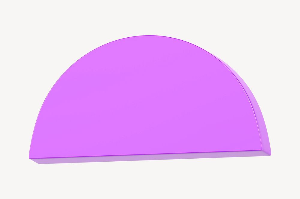 Purple semicircle collage element, 3D | Premium PSD - rawpixel