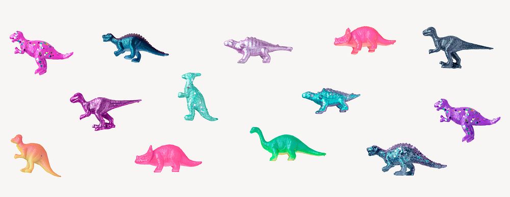 Dinosaur pattern collage element, colorful design psd
