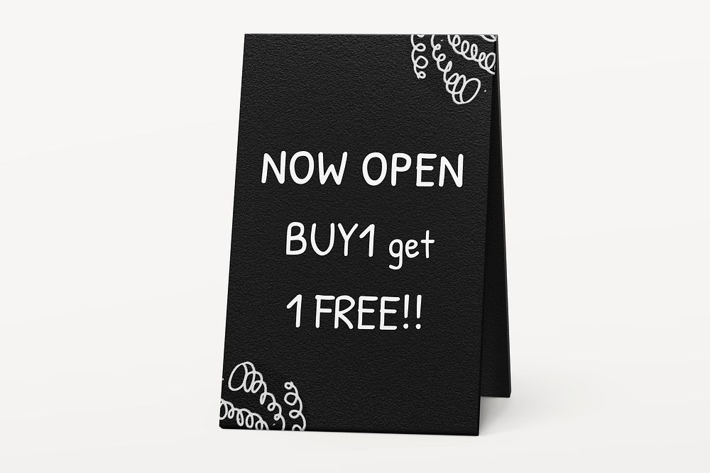 Foldable a-frame sign mockup, now open psd