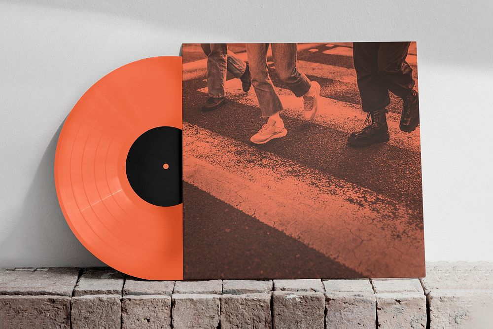 Orange aesthetic vinyl record cover