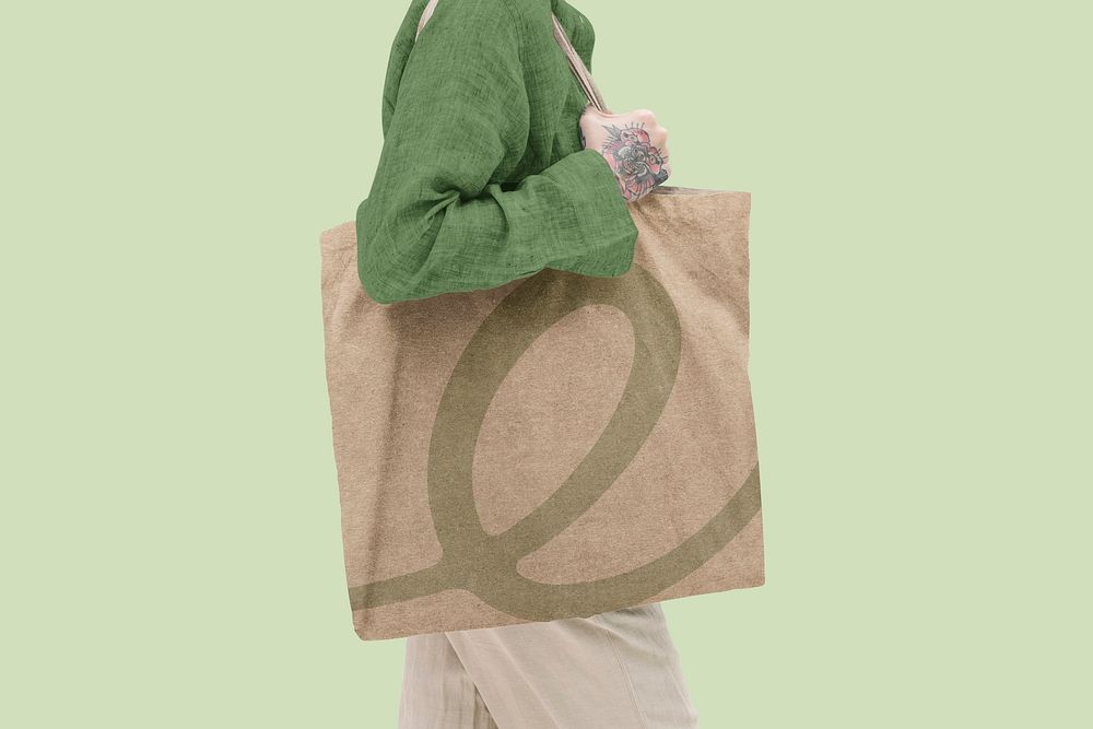 Tote bag mockup, editable eco product design psd