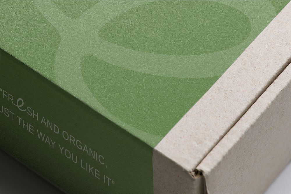 Food box mockup, customizable eco-product design psd