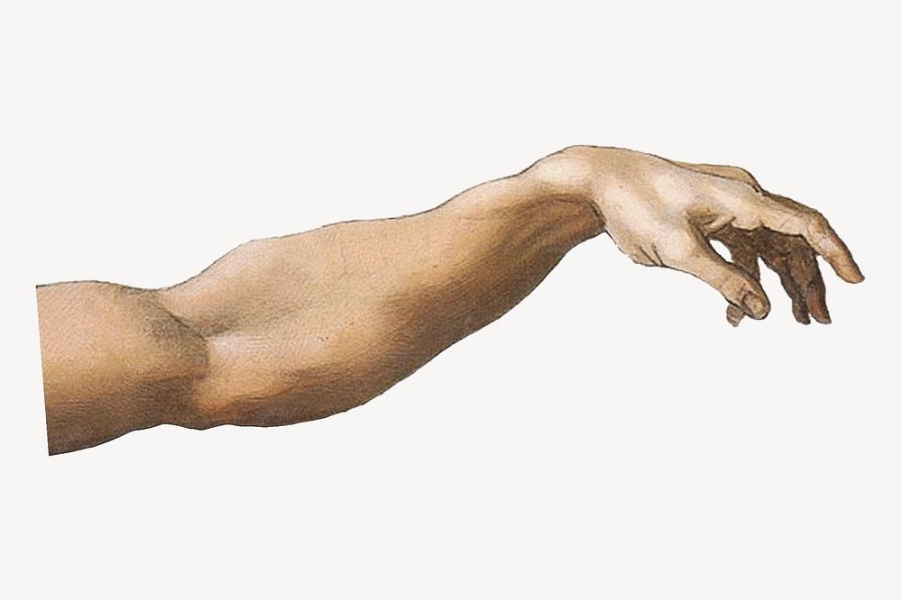 Creation of Adam hand psd, famous painting, remixed from artworks by Michelangelo Buonarroti
