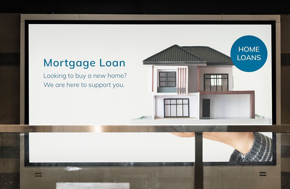 Mortgage loan advertising on billboard