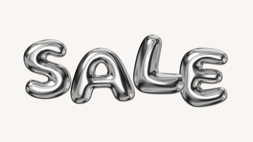 Sale 3D word, metallic balloon
