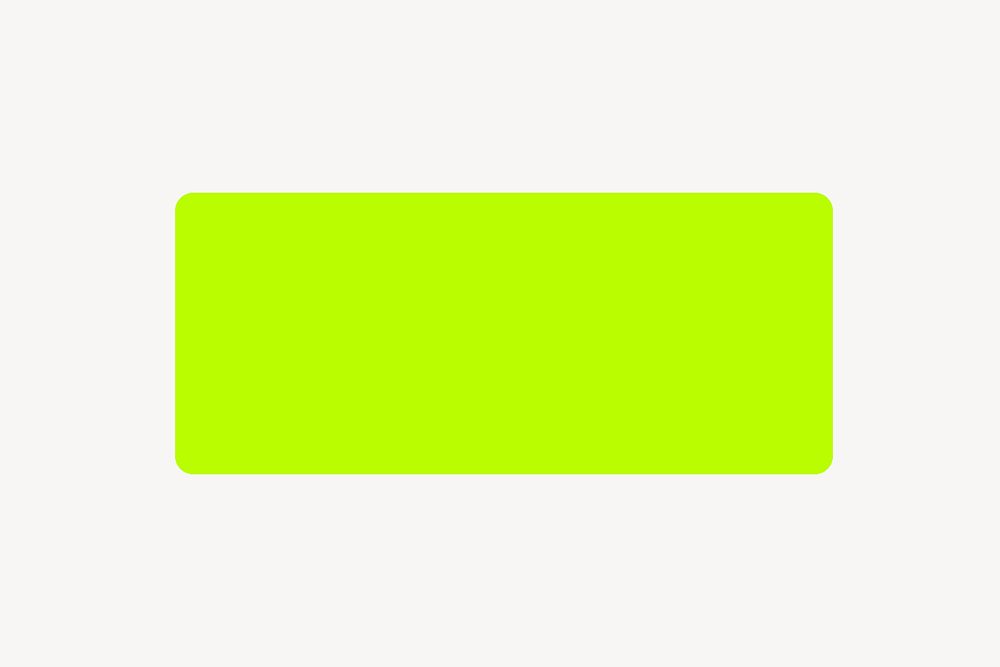 Neon green rectangle badge collage element psd