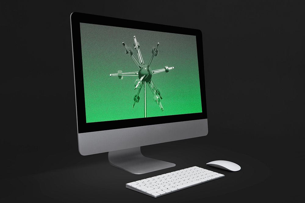 Green computer screen, technology design
