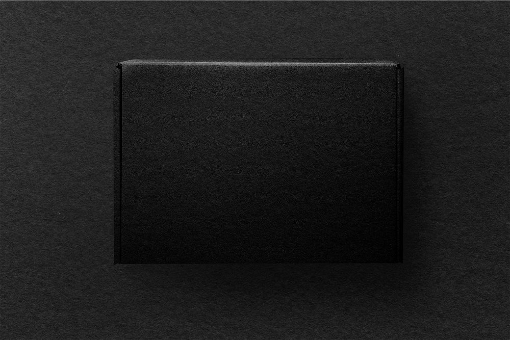 Black paper box, eco packaging 