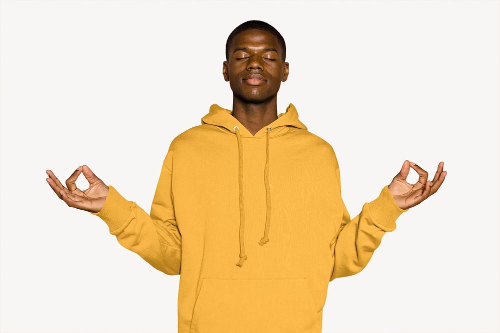 Mustard hoodie, street apparel with design space