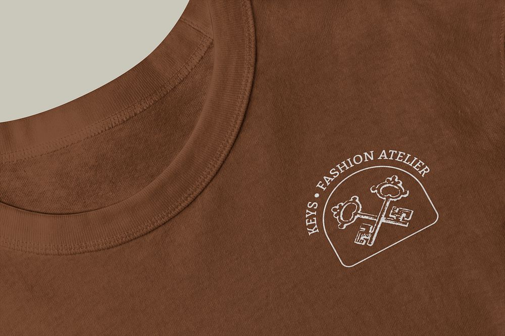 Vintage t-shirt logo mockup, apparel branding design psd