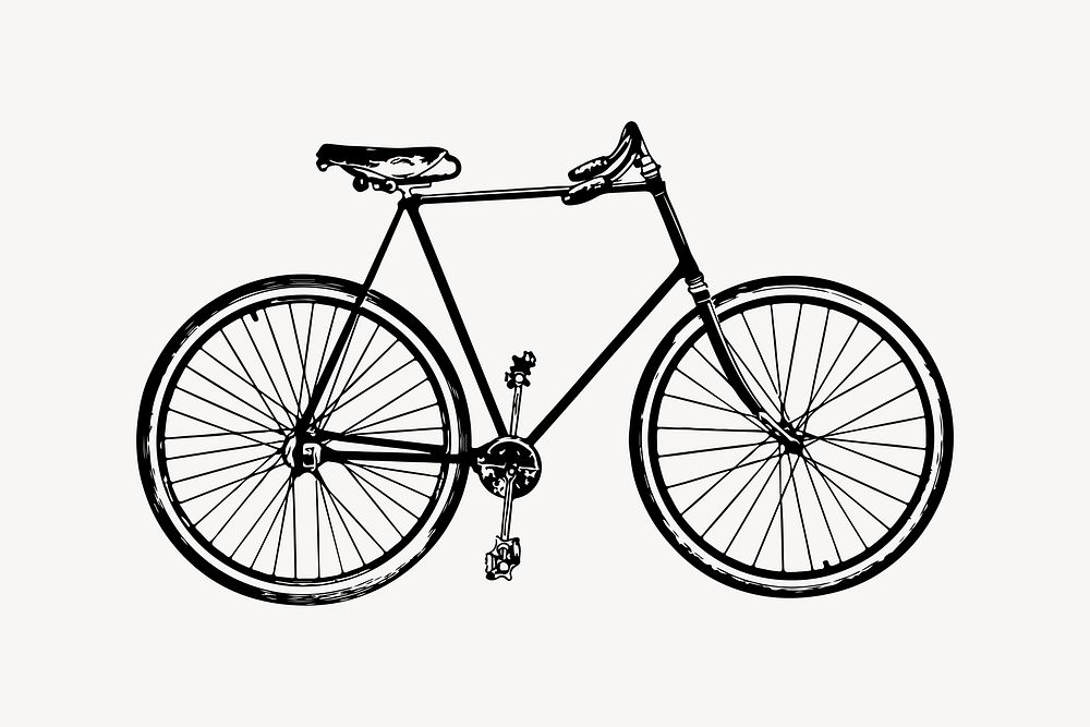 Bicycle drawing, vintage illustration vector