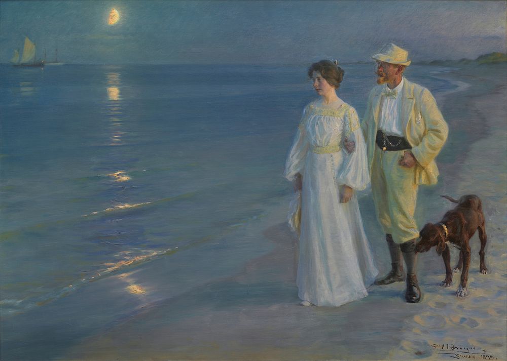 P S Krøyer 1899 - Sommeraften ved Skagens strand. Kunstneren og hans hustru