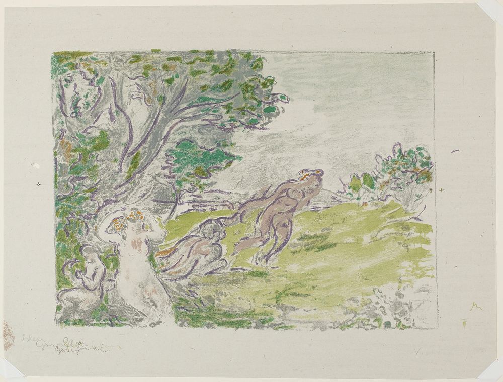 Nymph Sitting under a Tree (ca. 1900) print in high resolution by Ker-Xavier Roussel. Original from the Minneapolis…