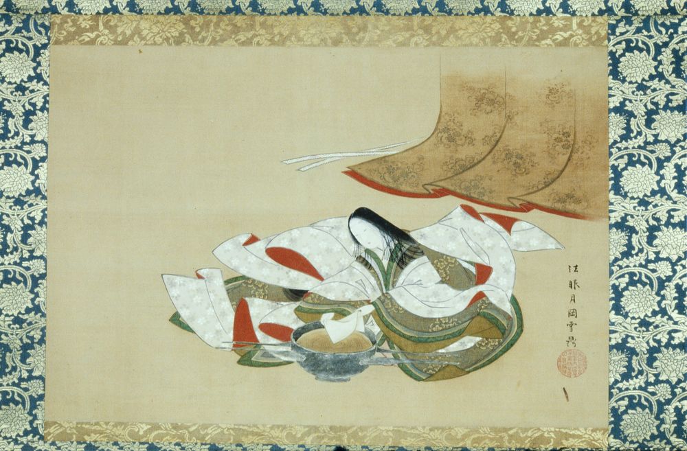 Ono no Komachi Washing the Poem Paper (1772&ndash;1786) painting in high resolution by Tsukioka Settei. Original from the…